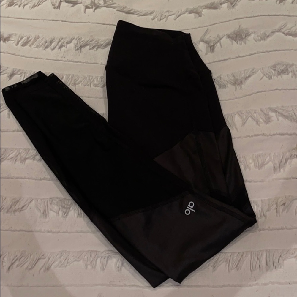 Alo full length leggings mesh/leather